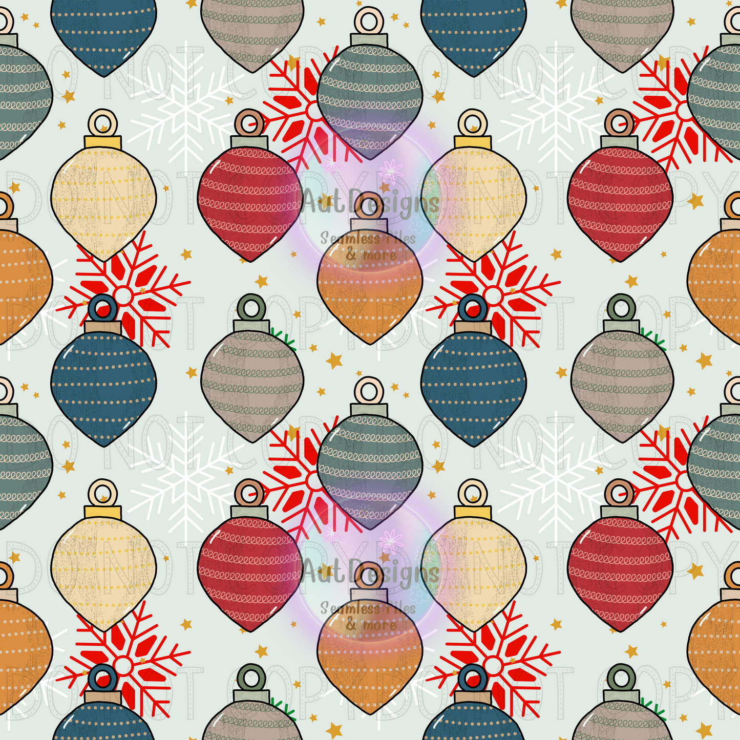 Vintage Christmas Ornaments Seamless File