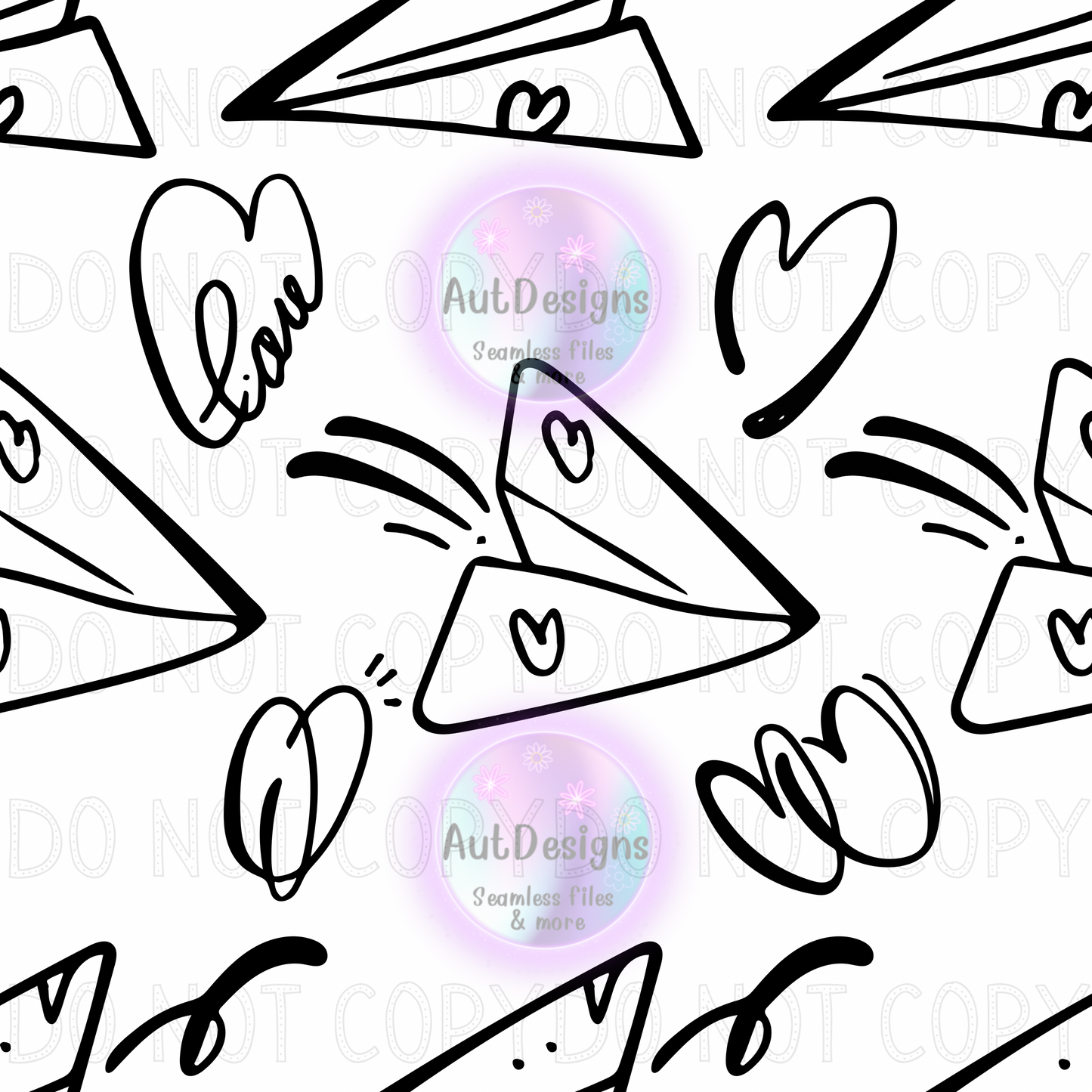 Paper planes seamless file 2 color options