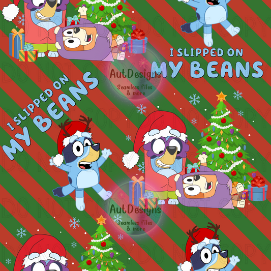 Christmas Blue Dog Seamless File