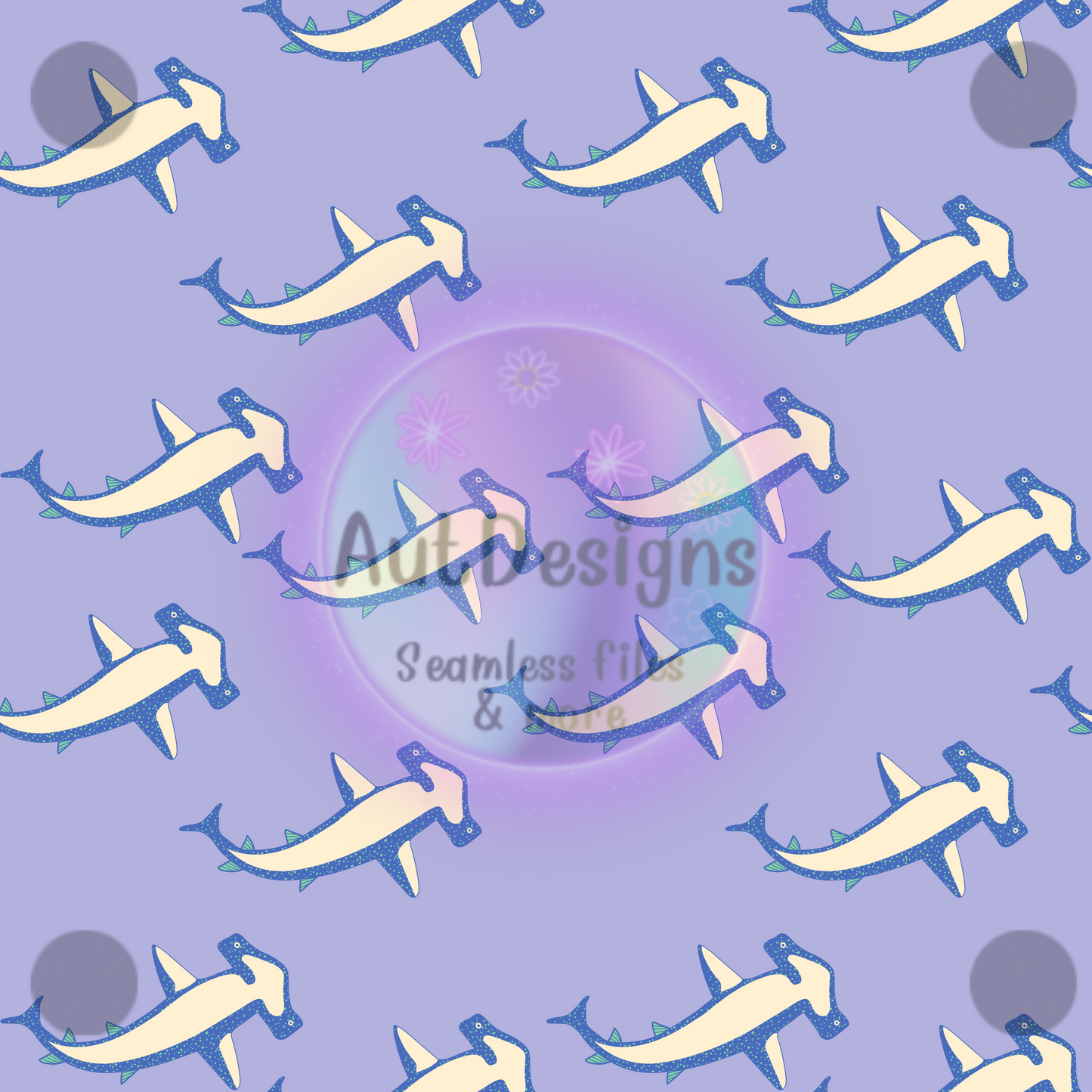 Hammerhead Sharks Seamless File 2 color options