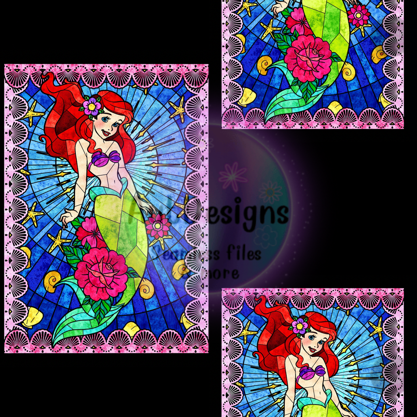 Ar! el Princess Stained Glass Seamless File