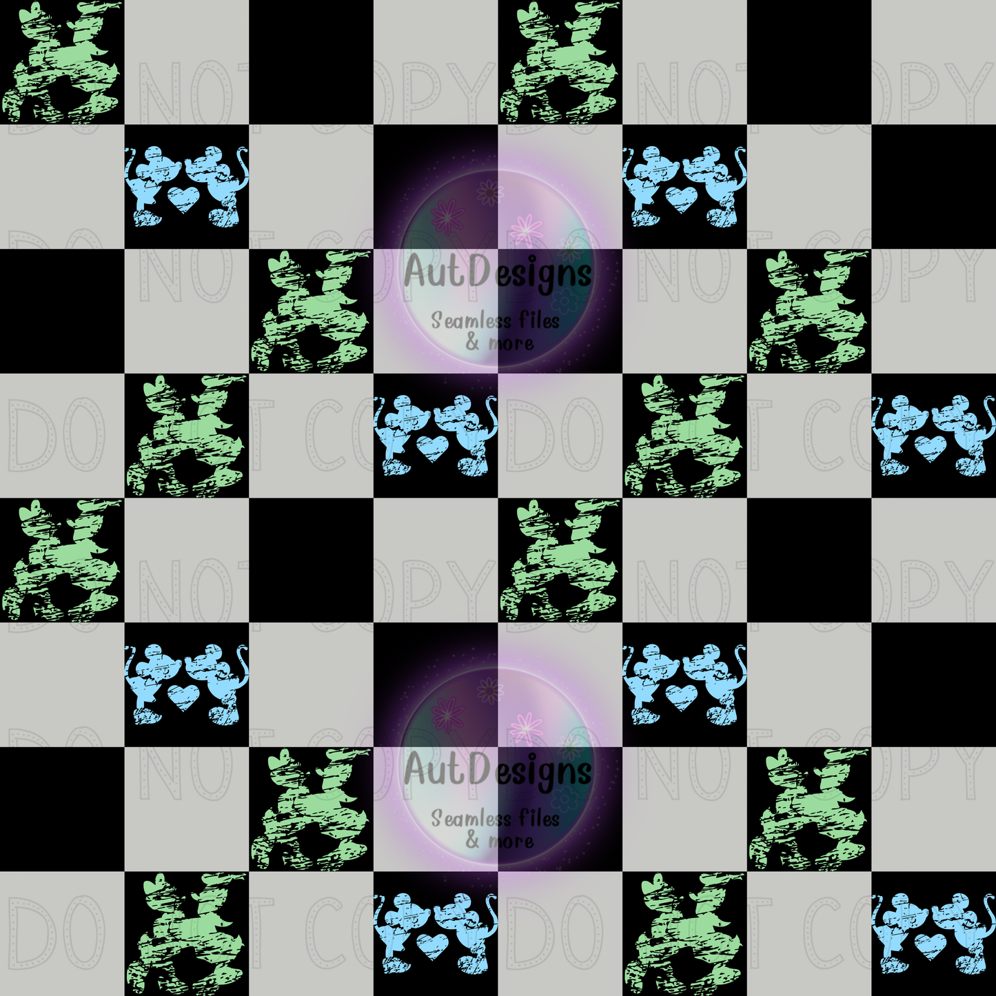 Heart Friends Checkers Seamless File