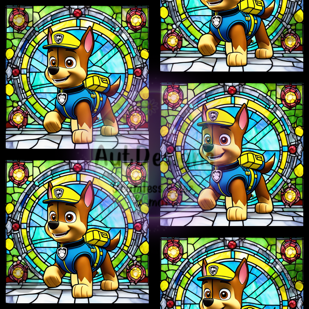 Rescue pup Stained Glass Seamless File