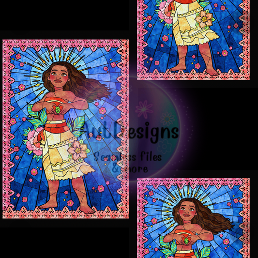 Ocean Princess Stained Glass Seamless File