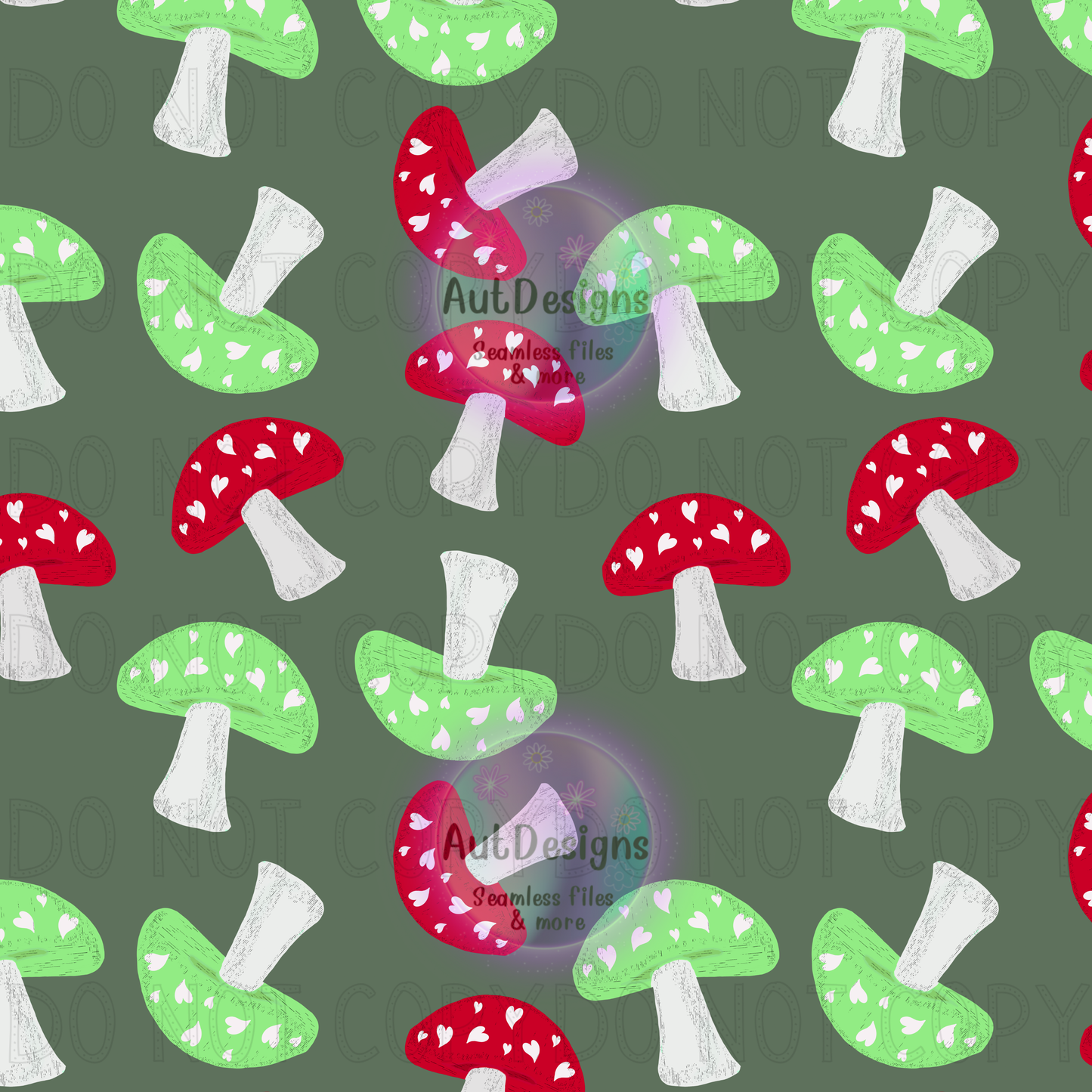 Green Mushrooms Seamless File