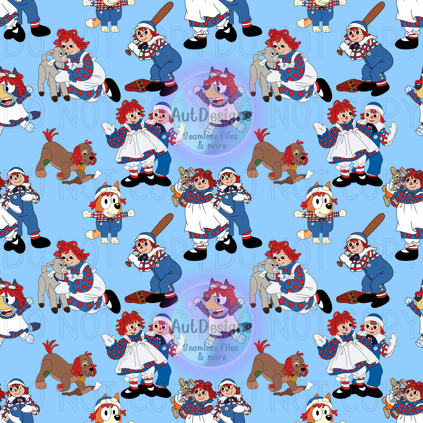 Raggedy Ann Blue Dog Seamless File