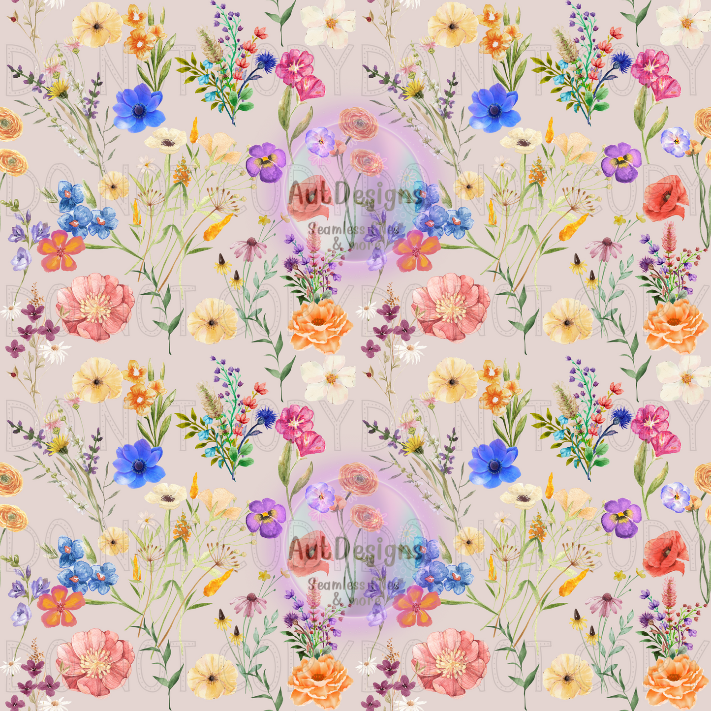 Colorful Wildflowers seamless file