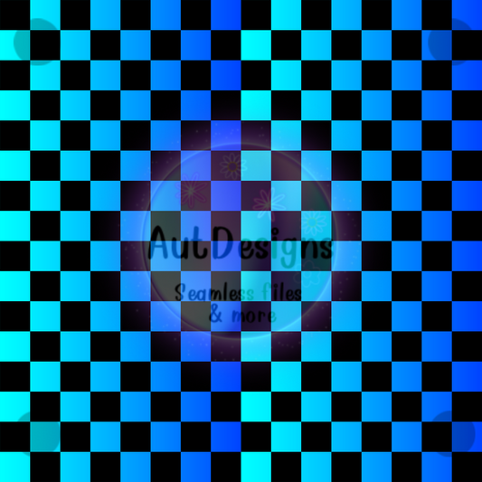 Blue Ombré Checkers Seamless File