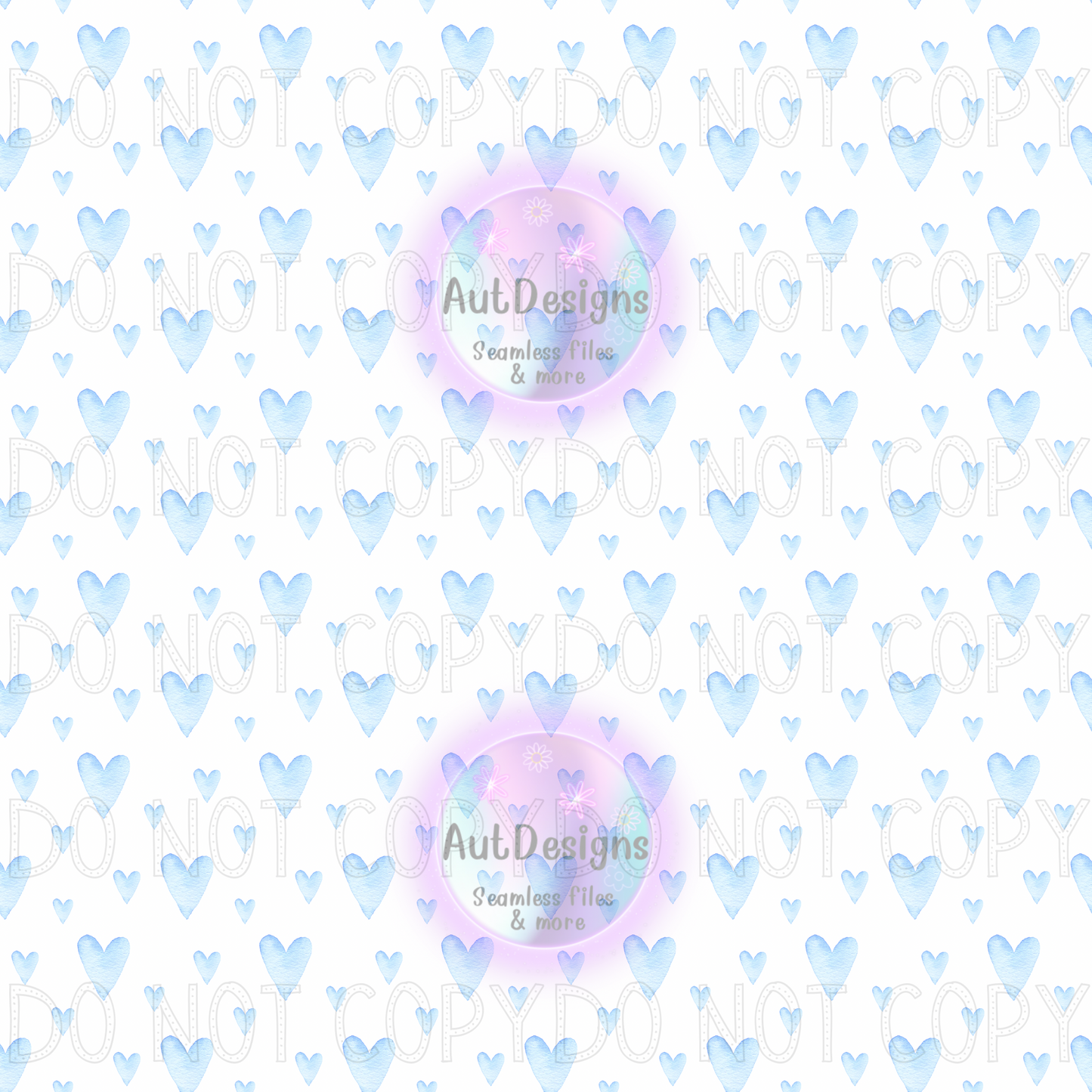 Cute watercolor hearts seamless file 2 colors