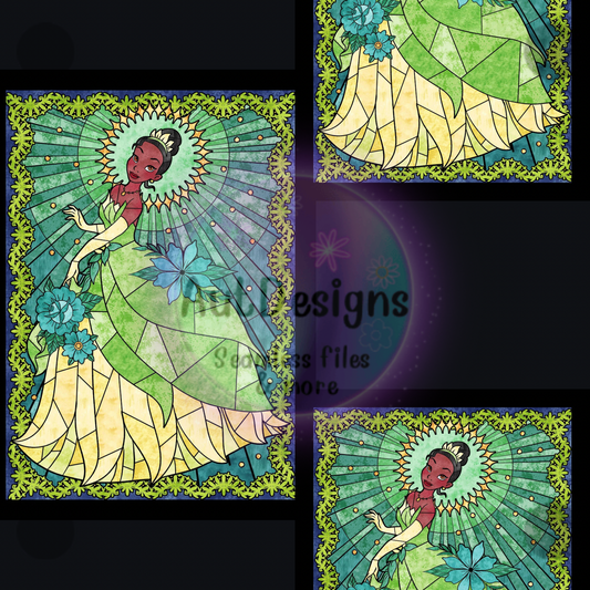 Frog Princess Stained Glass Seamless File