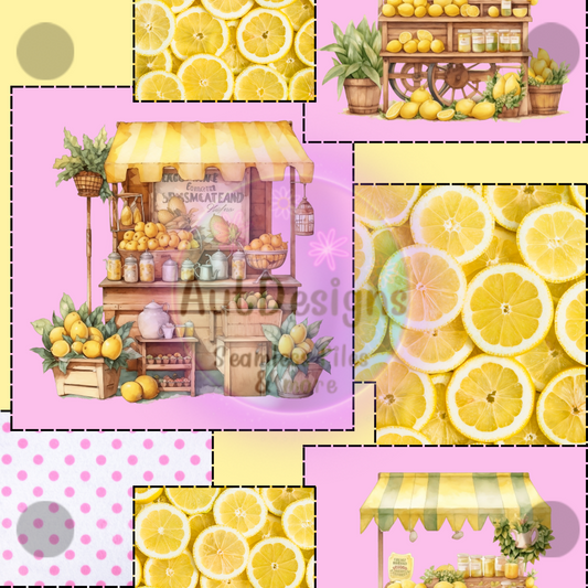 Lemonade Stand Pink Patch Seamless File