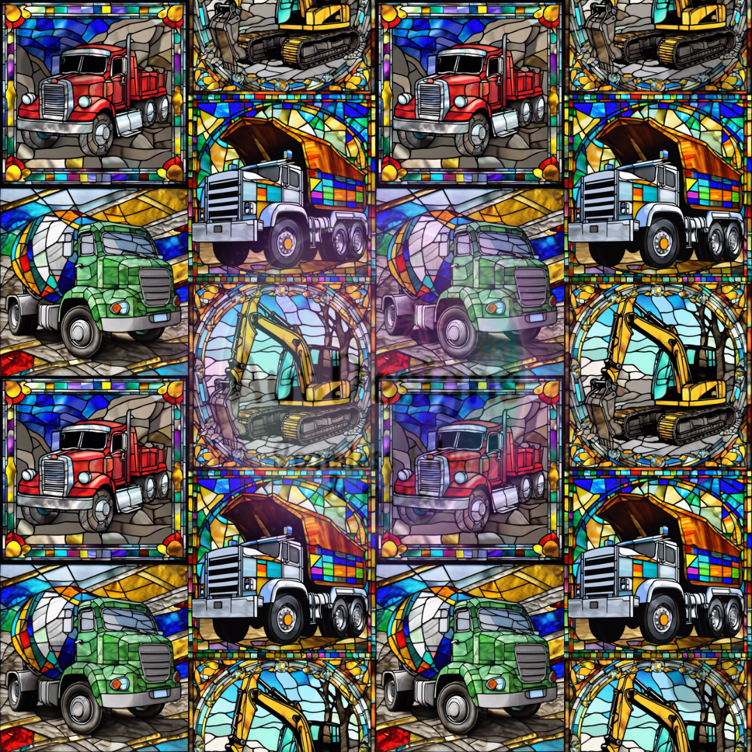 Construction Stained Glass Seamless File