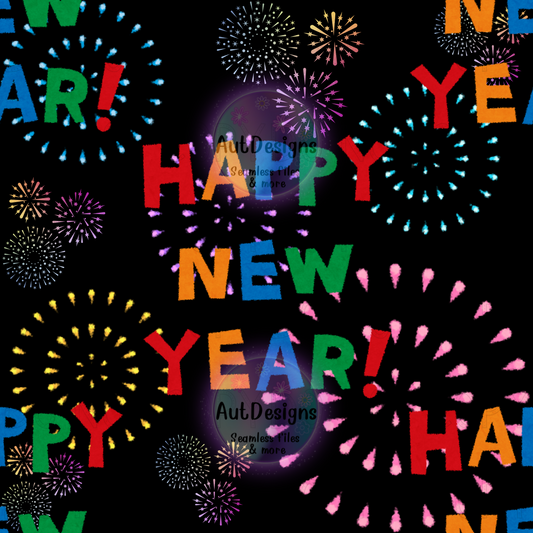 Colorful Happy New Years Seamless File