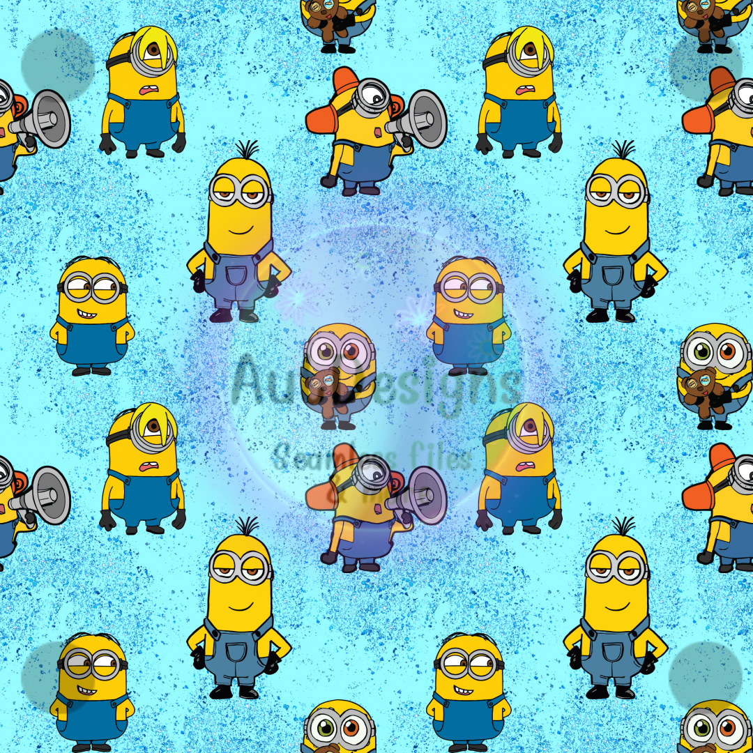 Purple and Blue Minions Seamless File