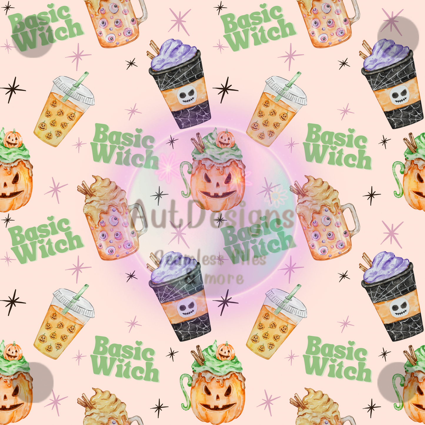 Basic Witch Seamless File with PNG & Wrap Bundle option