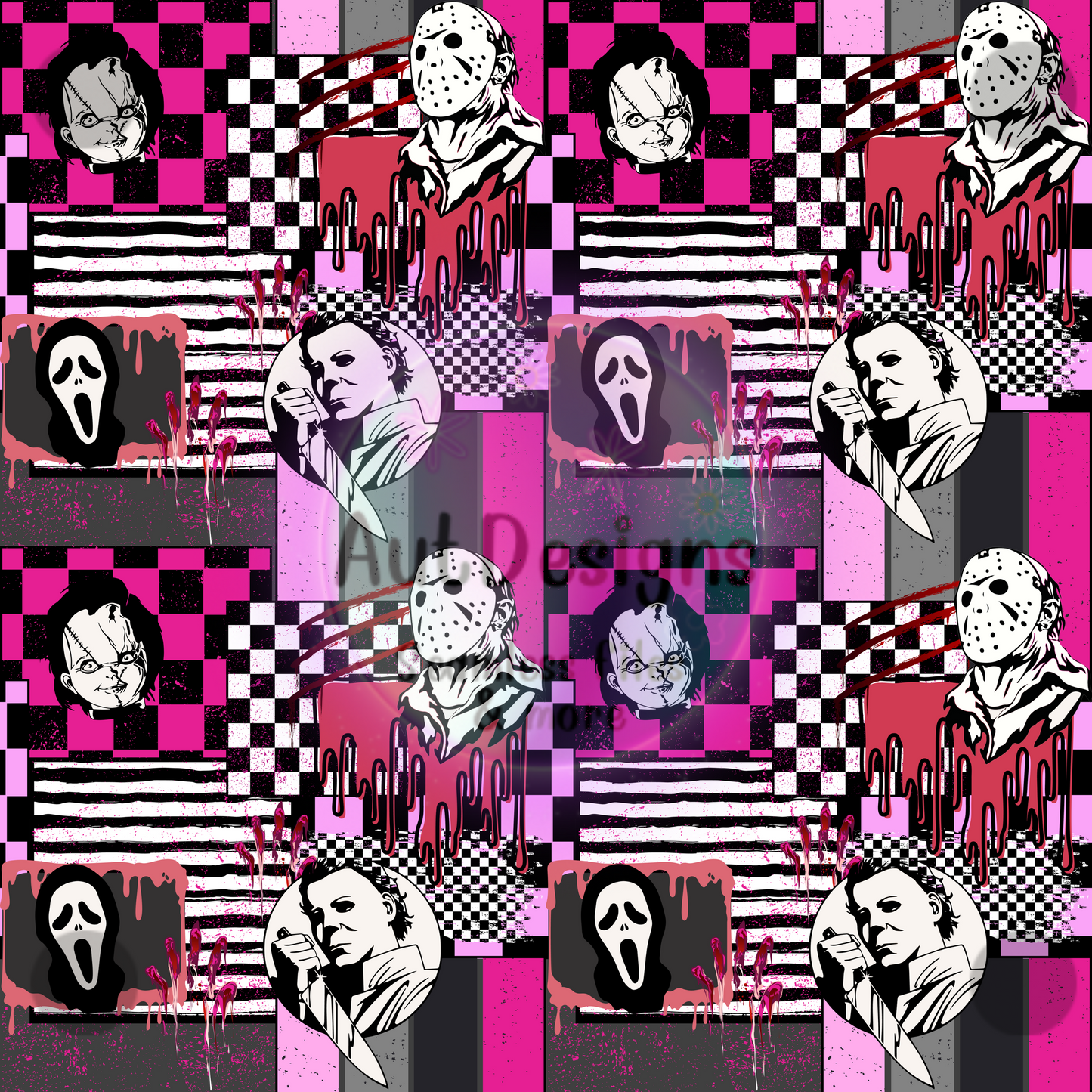 Horror Patchwork Seamless File 2 color options