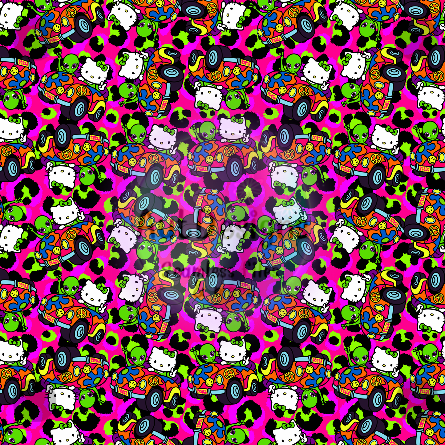 Lisa Cute Cat Seamless File 2 colors