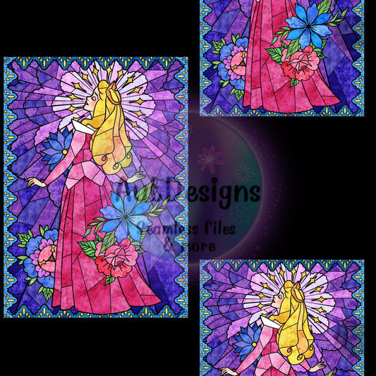 Au rora Princess Stained Glass Seamless File