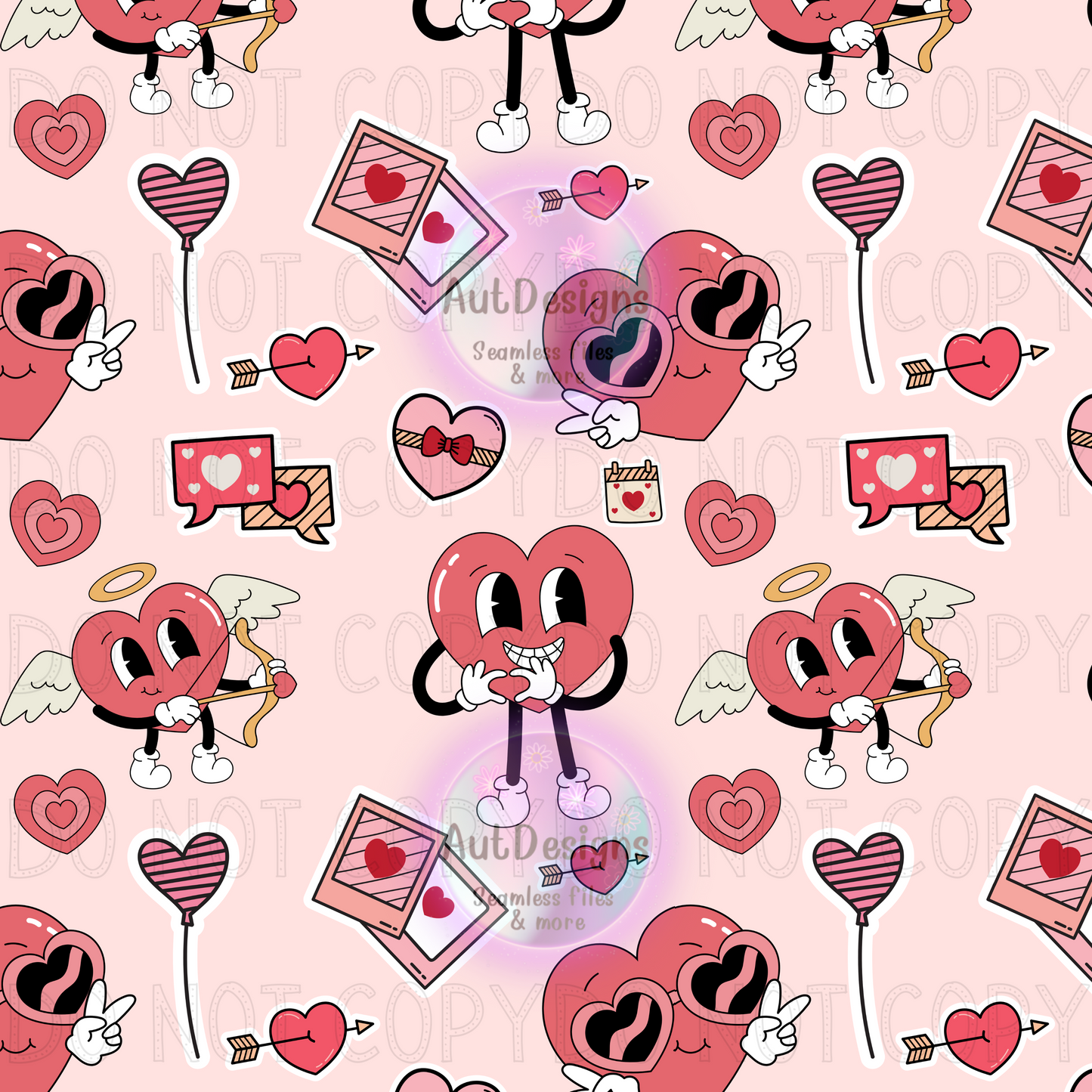 Retro Valentines Seamless File