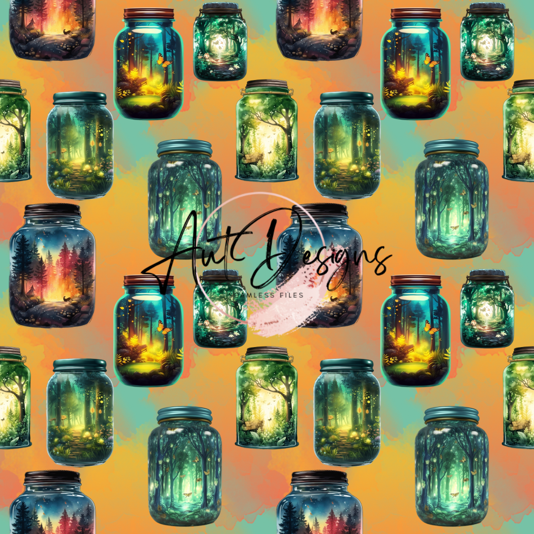 Firefly Jars Green & Orange  Seamless File