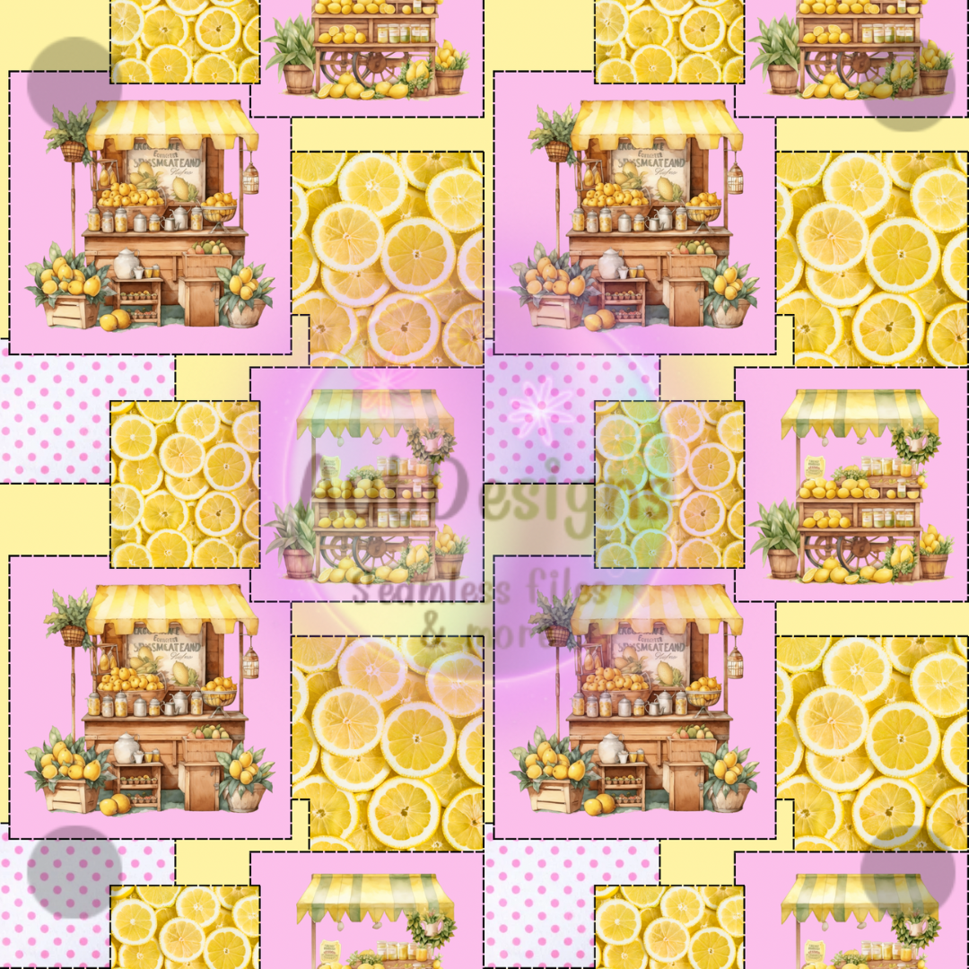 Lemonade Stand Pink Patch Seamless File