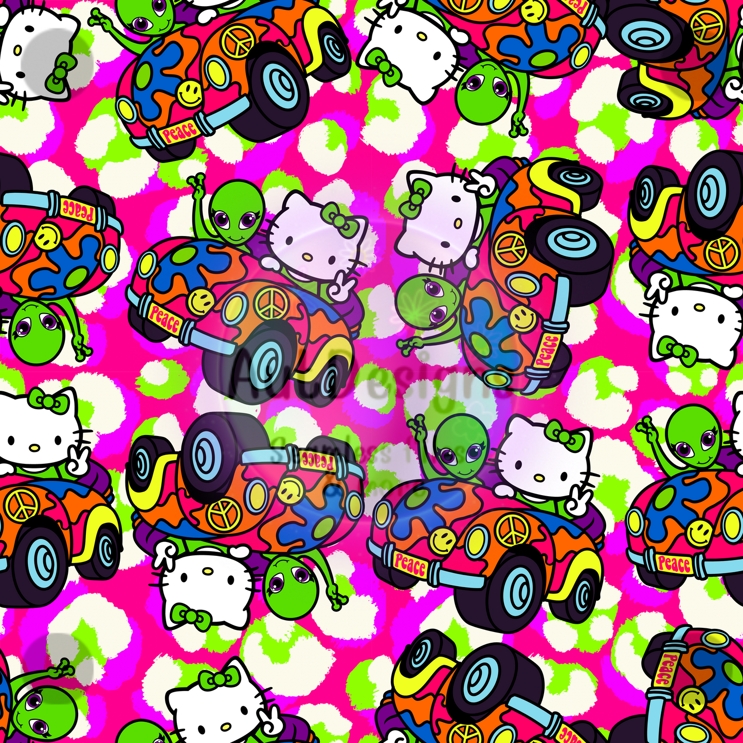 Lisa Cute Cat Seamless File 2 colors