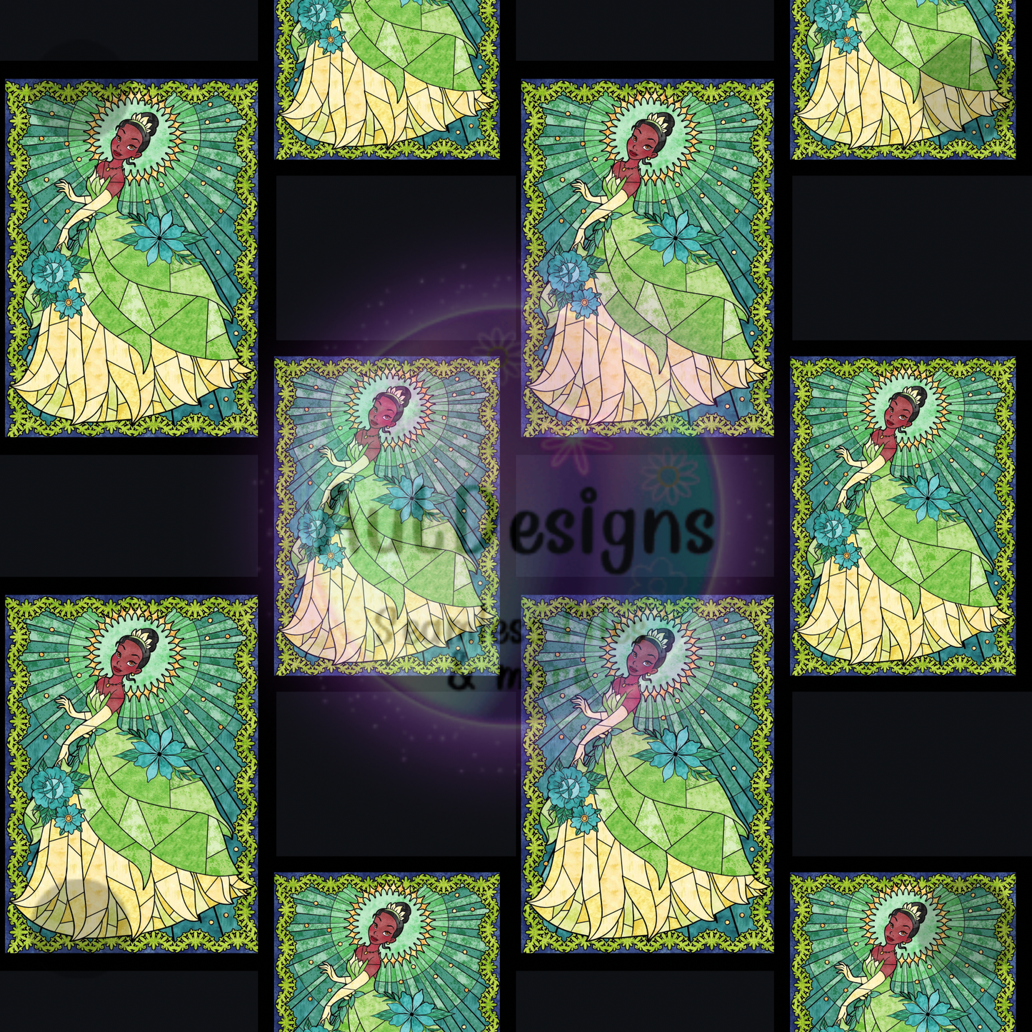 Frog Princess Stained Glass Seamless File