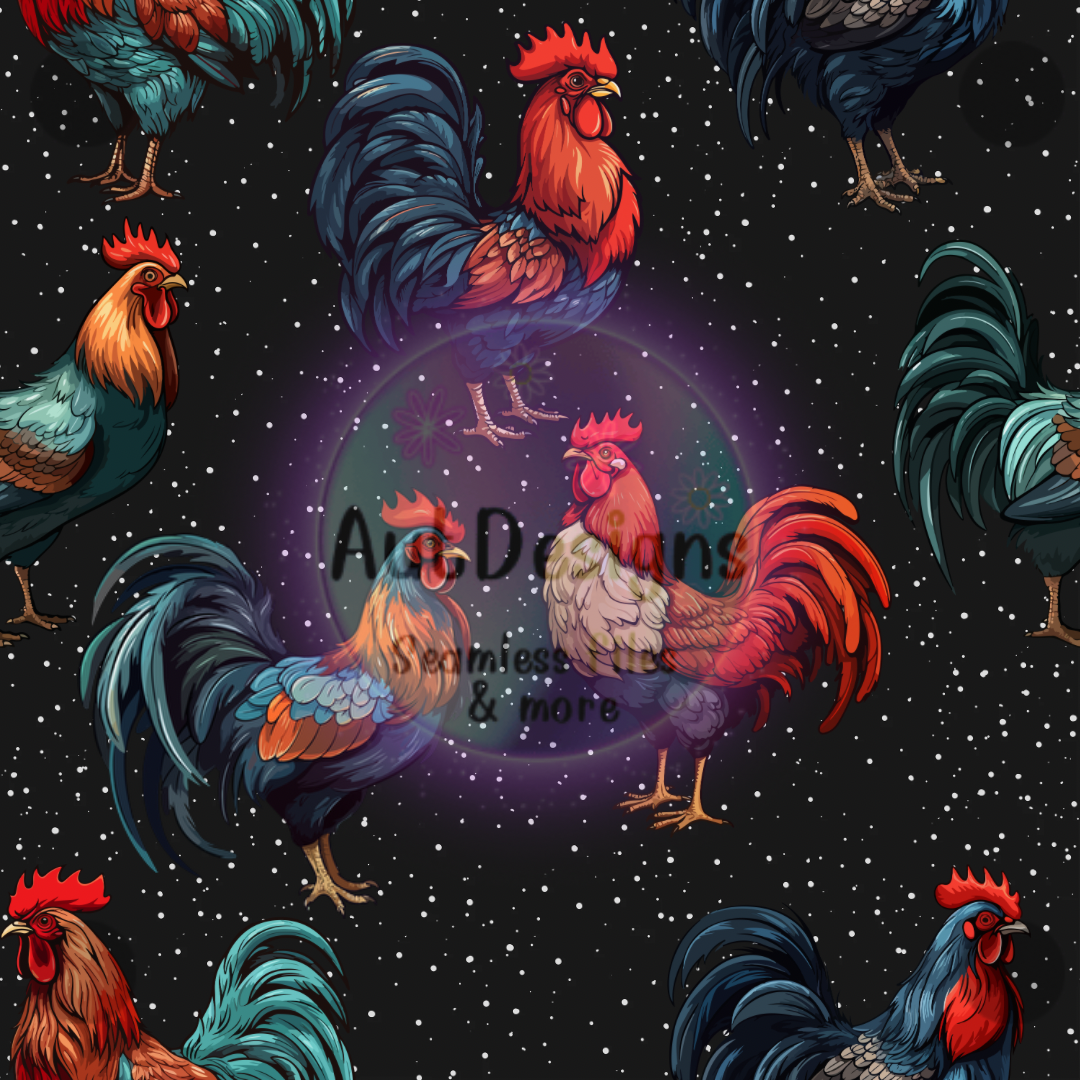 Galaxy Roosters Seamless File