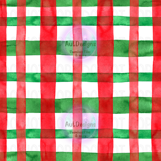 Christmas Watercolor Plaid Seamless File