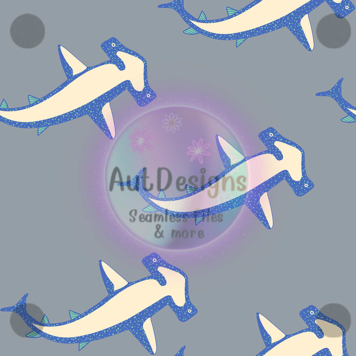 Hammerhead Sharks Seamless File 2 color options