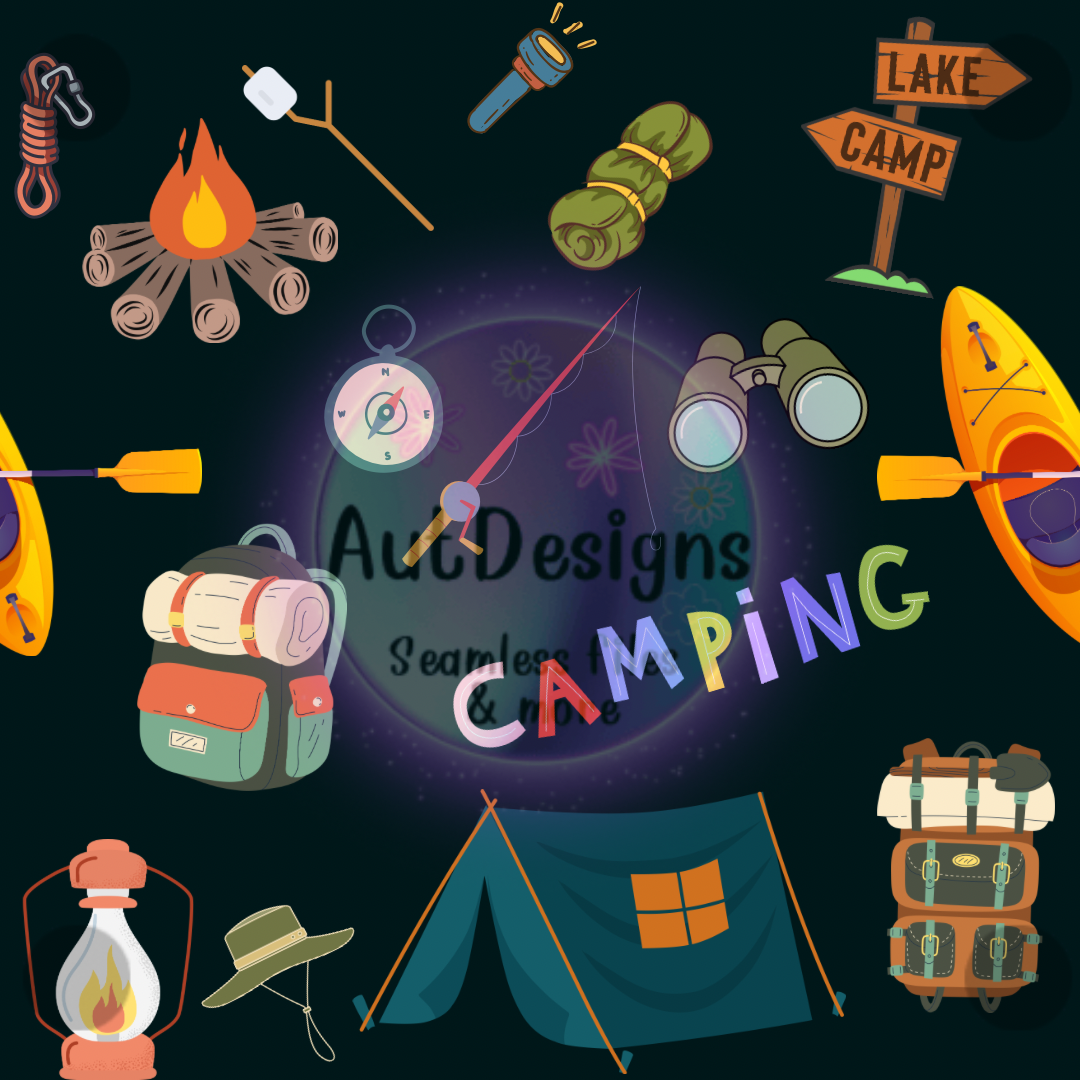 Camping Seamless File & PNG Bundle Option