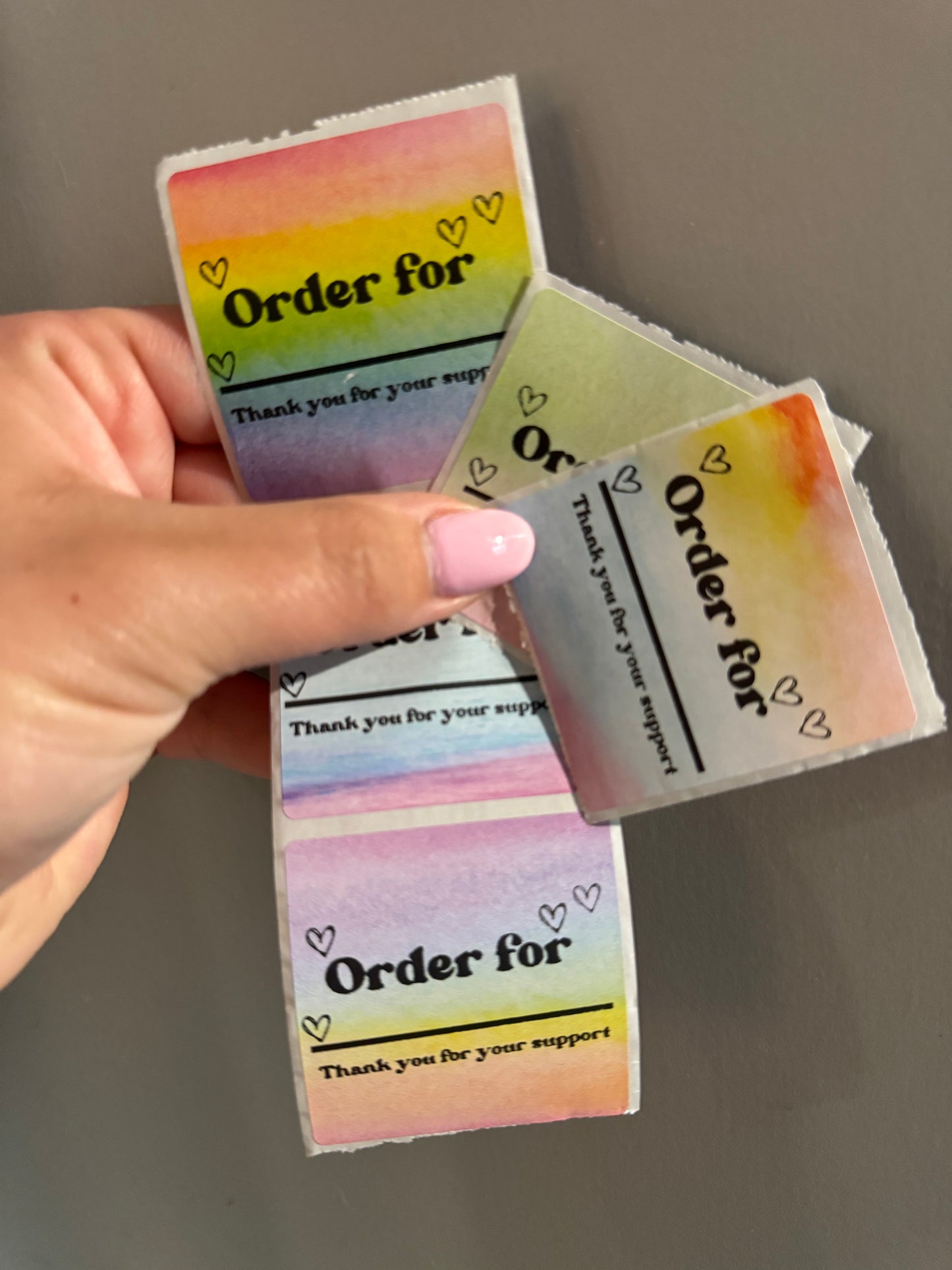 15 - 2x2” Rainbow Order For Thermal Stickers