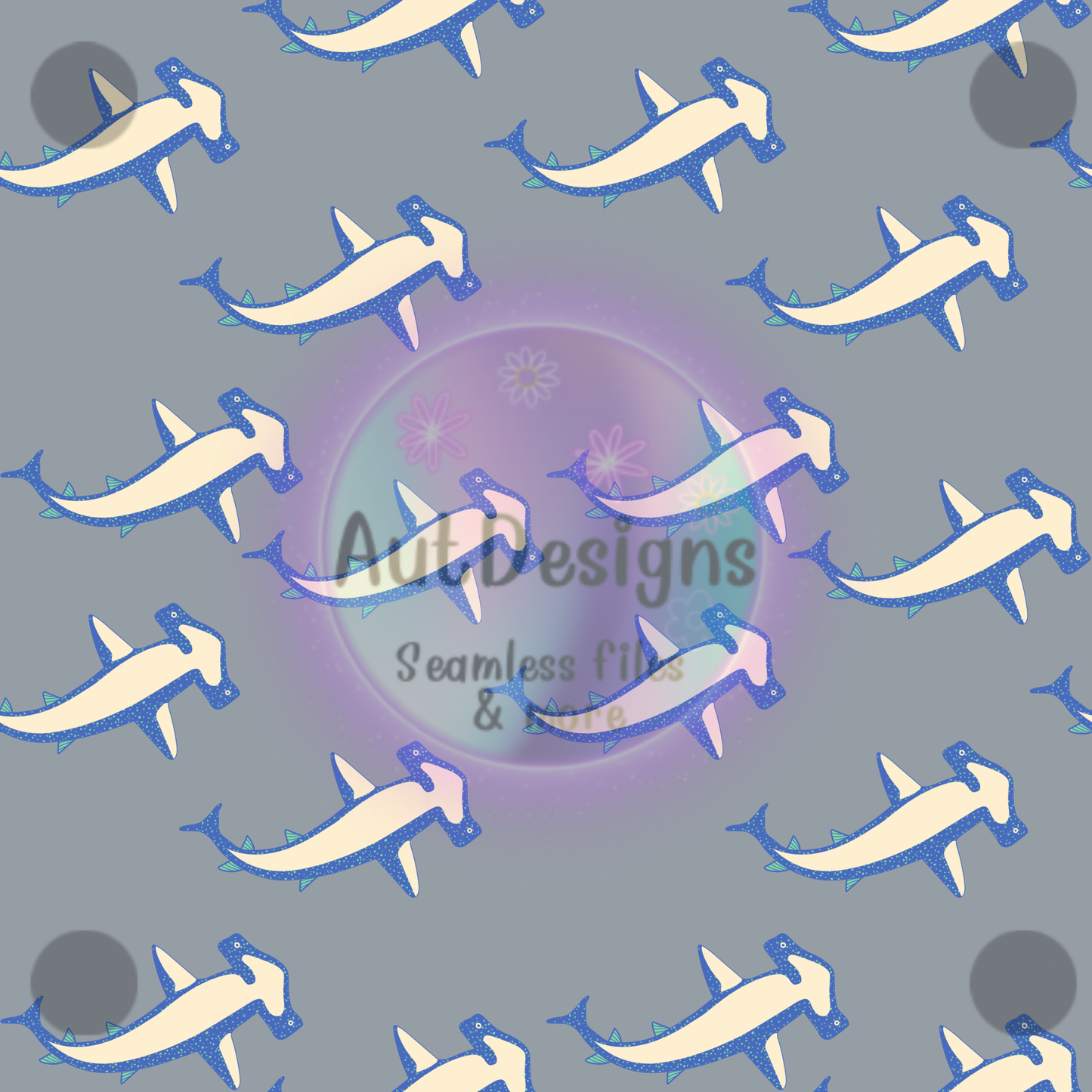 Hammerhead Sharks Seamless File 2 color options