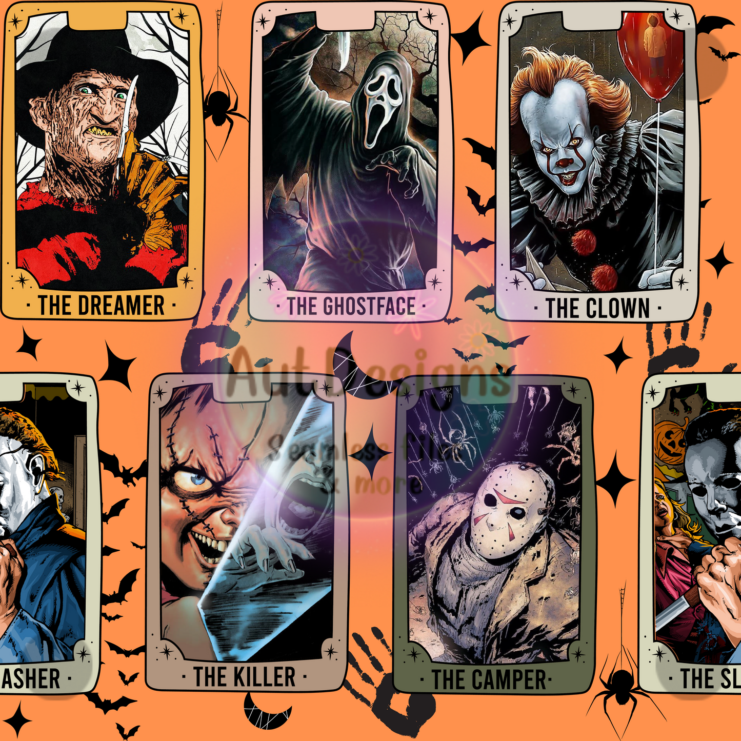 Horror Cards Seamless File Option 1 Multiple Colors