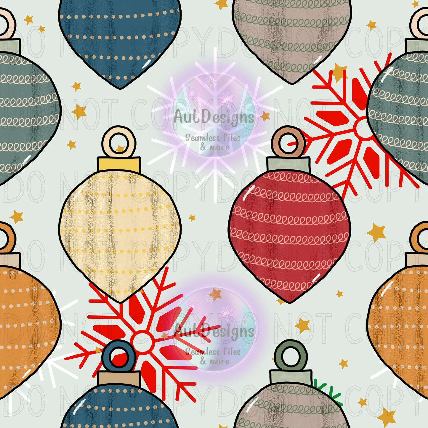 Vintage Christmas Ornaments Seamless File