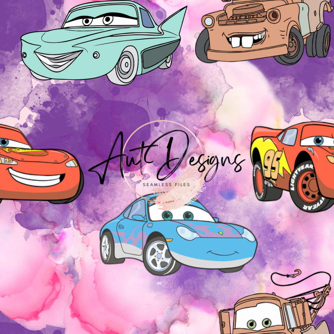 Watercolor Cars Seamless File