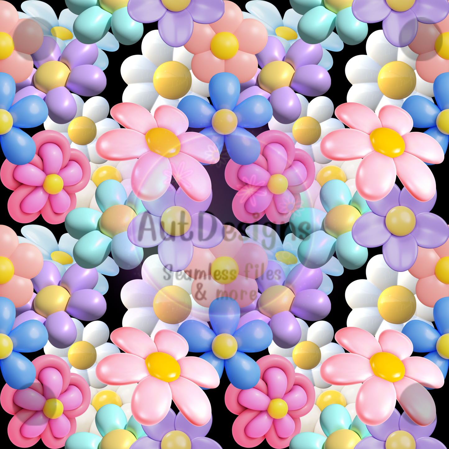 3D Flowers Seamless File