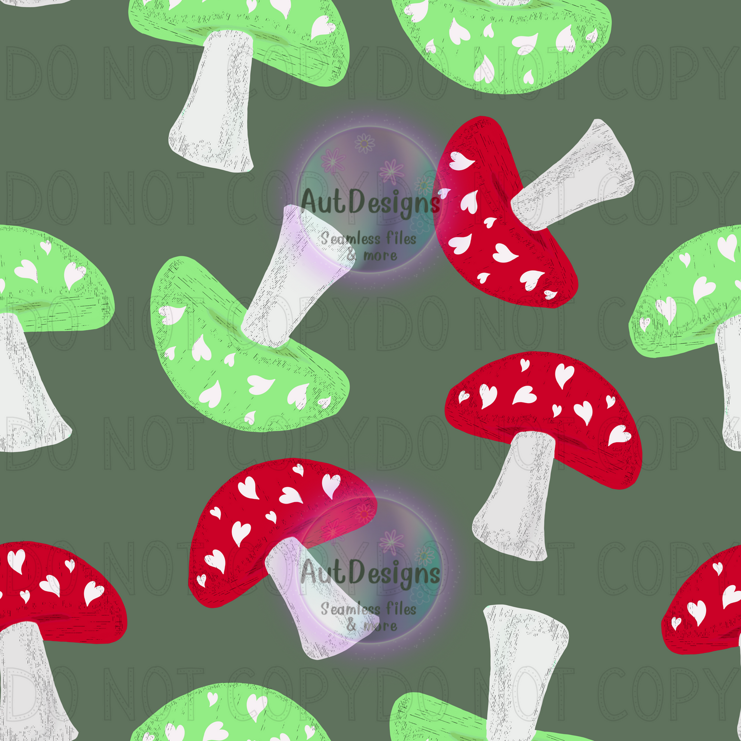 Green Mushrooms Seamless File