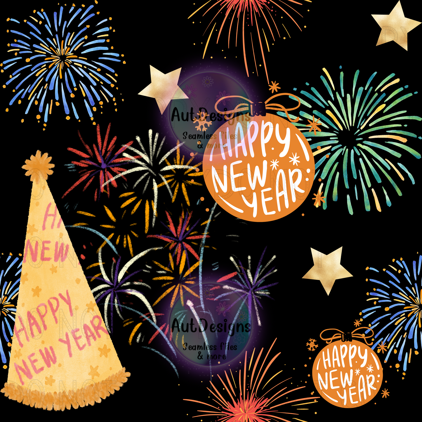 Firework New Years Seamless File