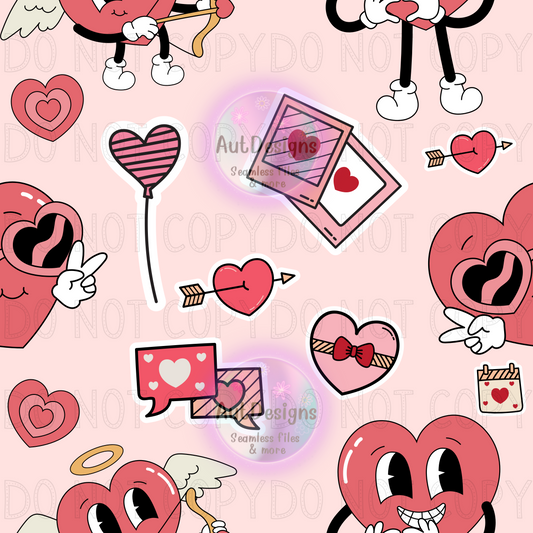 Retro Valentines Seamless File