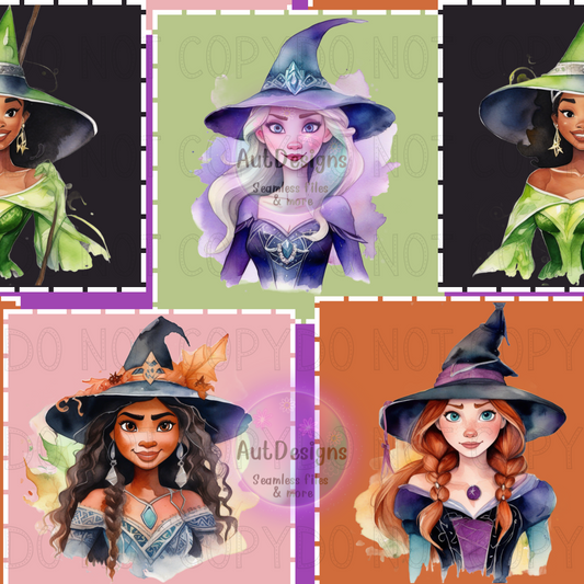 Princess Witches Patch Seamless File