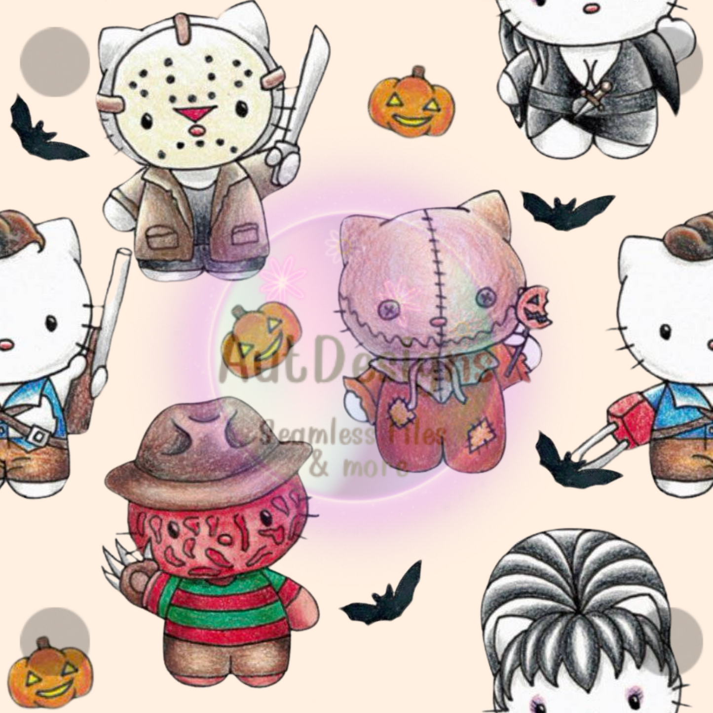 Horror Cute Kitty Seamless File