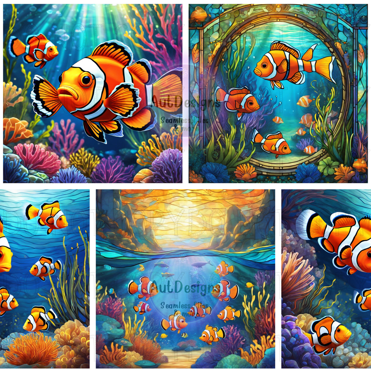 Fish Stained Glass Seamless File