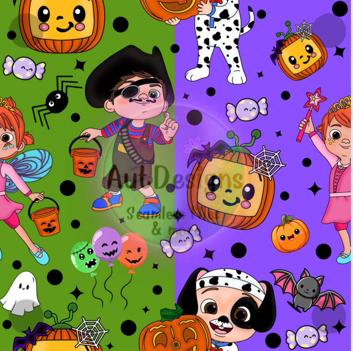 Coco Halloween Seamless File 2 color options