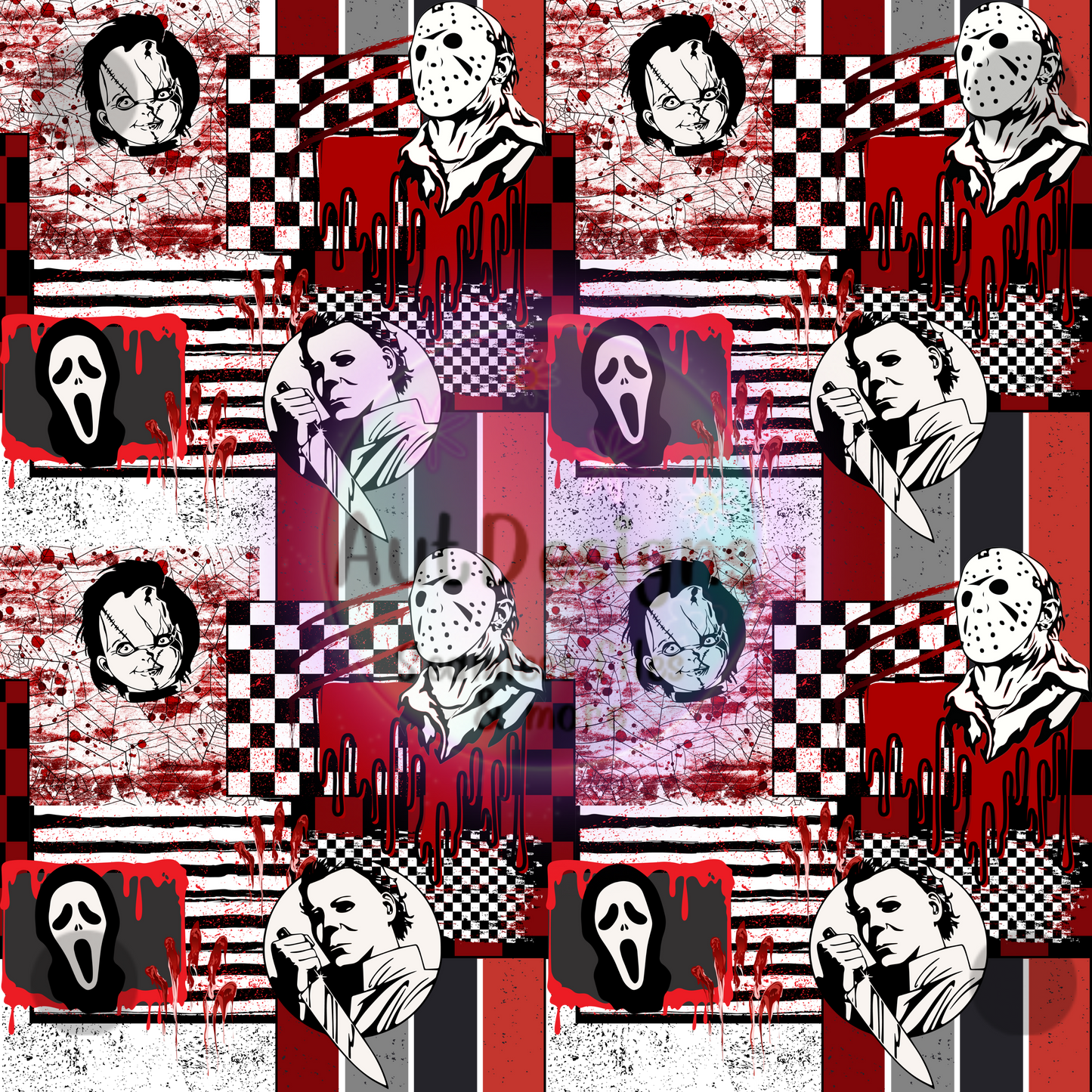 Horror Patchwork Seamless File 2 color options