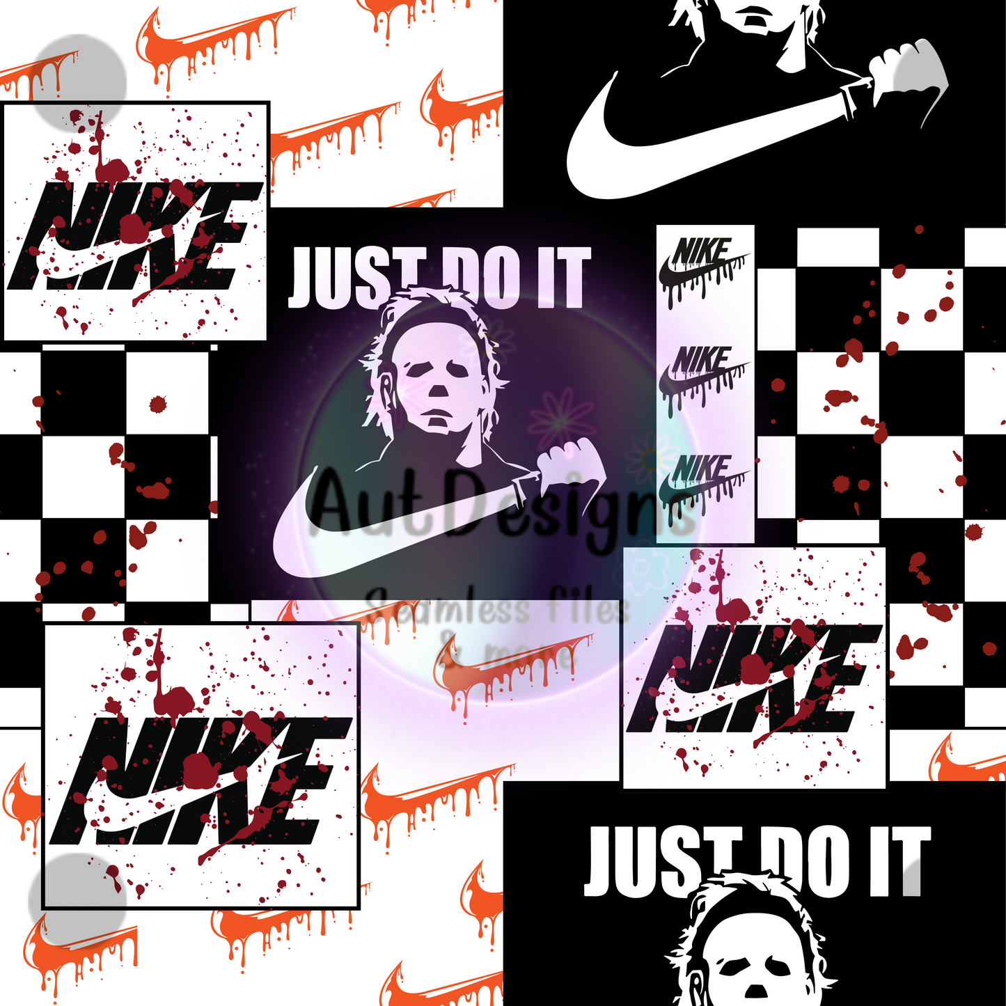 Horror Just Do iT Patchwork Seamless file