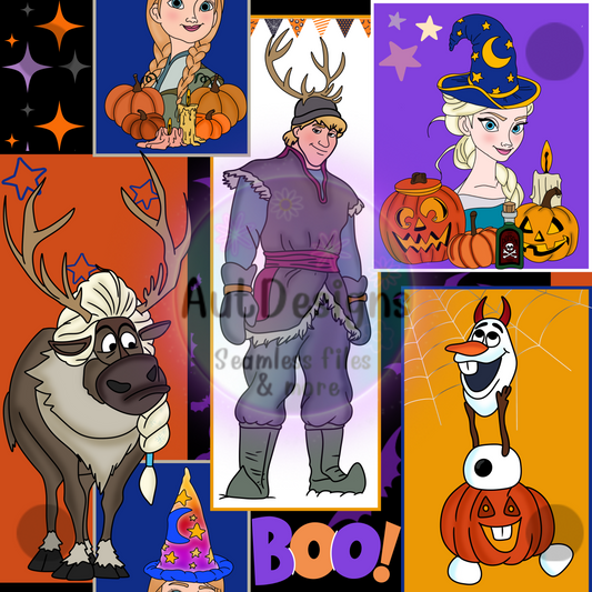 Frozen Halloween Patchwork Seamless File