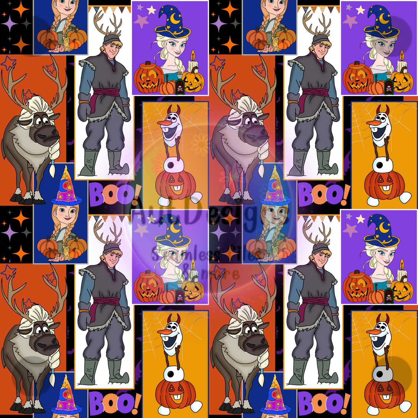 Frozen Halloween Patchwork Seamless File