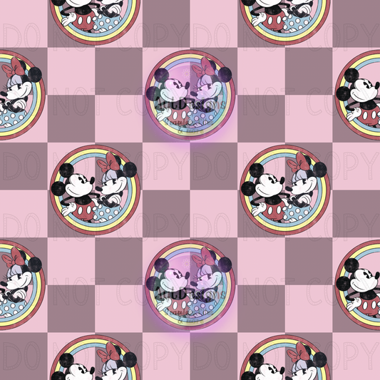 Girl Mouse Checkered Seamless File