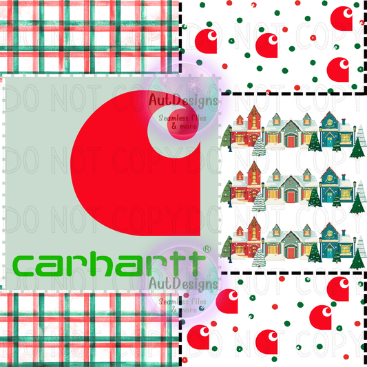 Car Hart Christmas Patchwork Seamless File